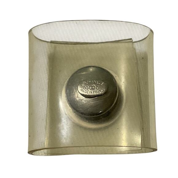 Chanel Scarf Ring Clear Plastic With Silver tone hardware - Picture 2 of 11